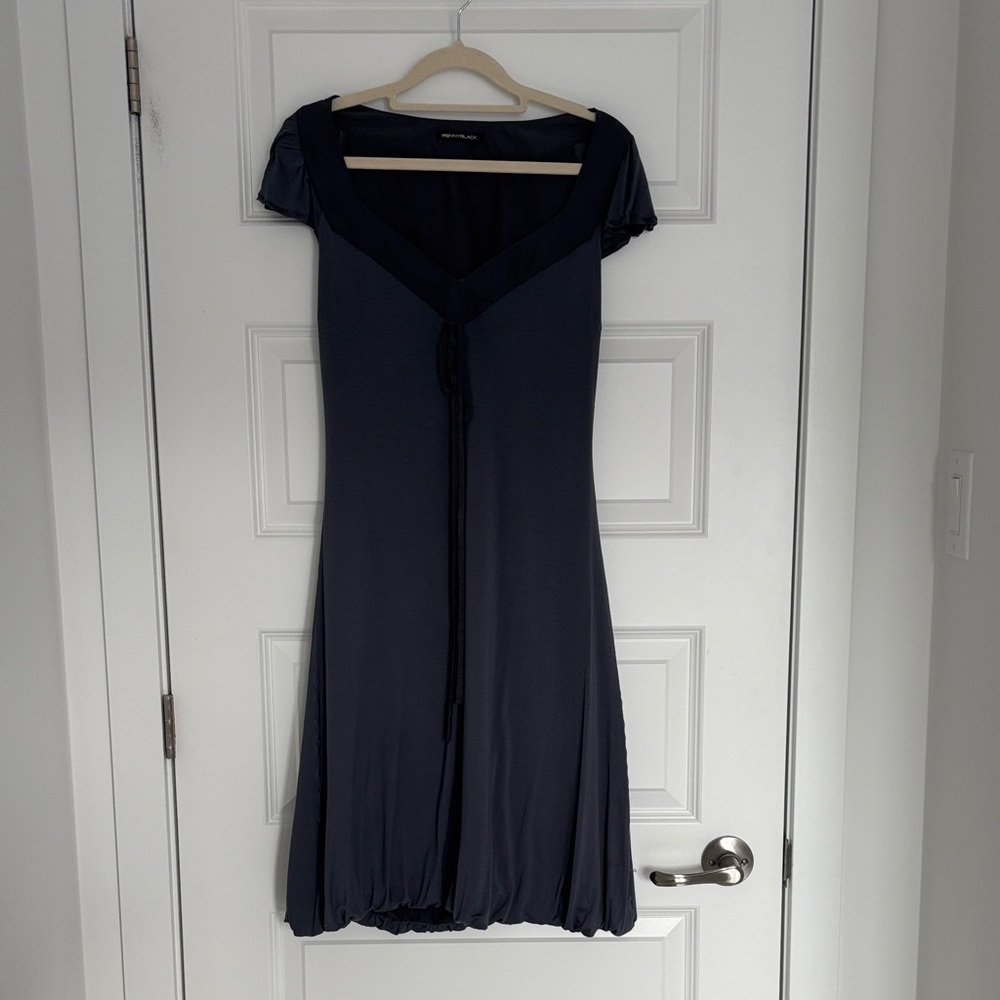 Vintage Grey Bubble Hem Midi Dress